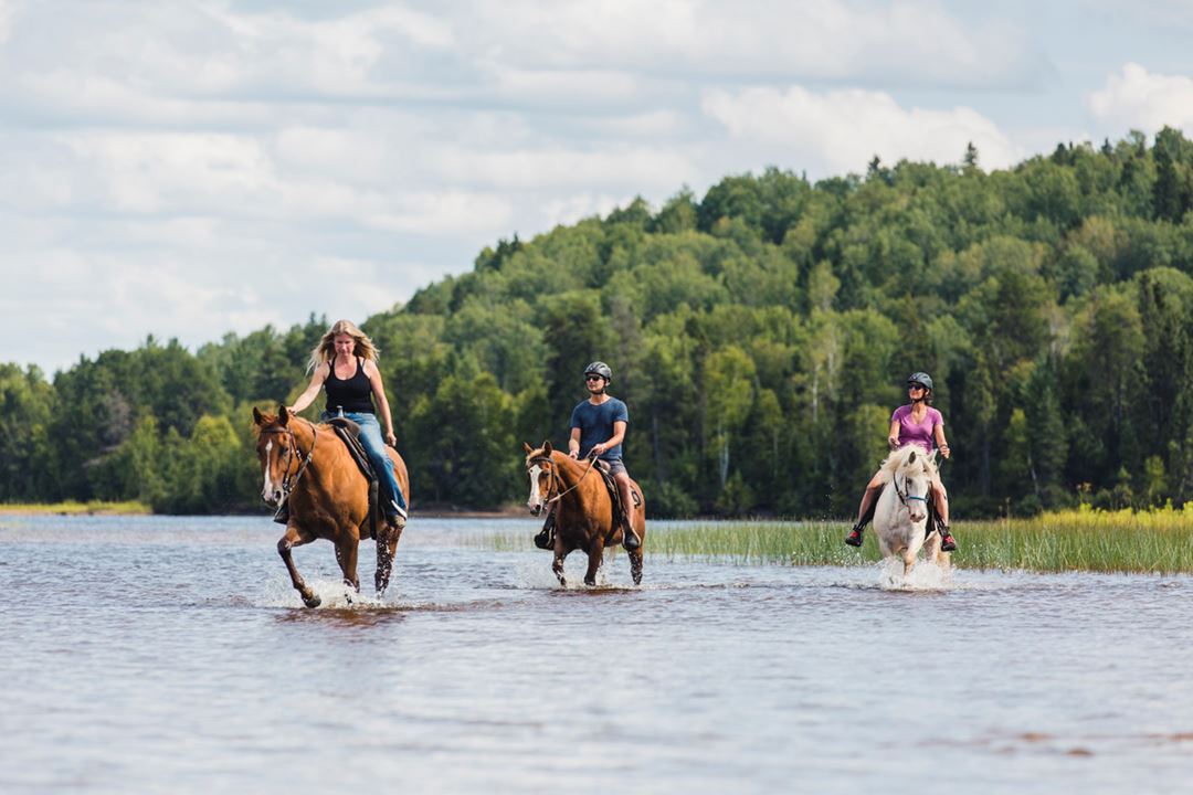 Horseback riding at Auberge du Lac Taureau
