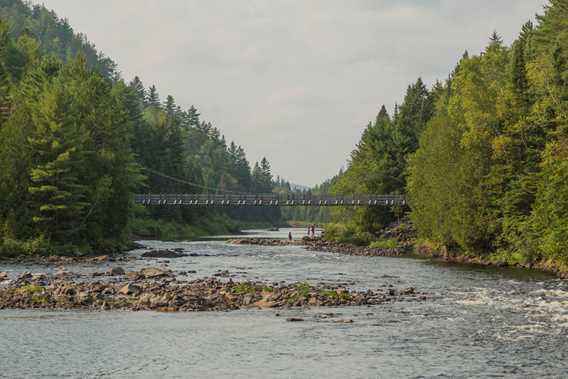 Pont suspendu Parc régional de la Forêt Ouareau