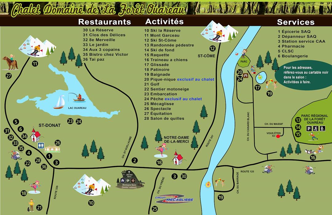 Site map of Domaine de la Forêt Oureau