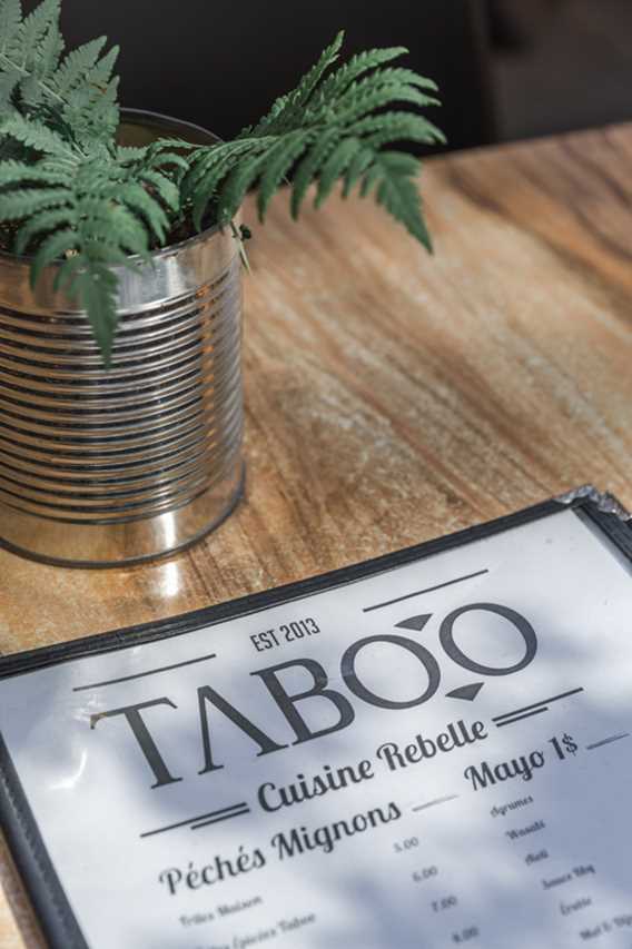 Restaurant Taboo cuisine rebelle