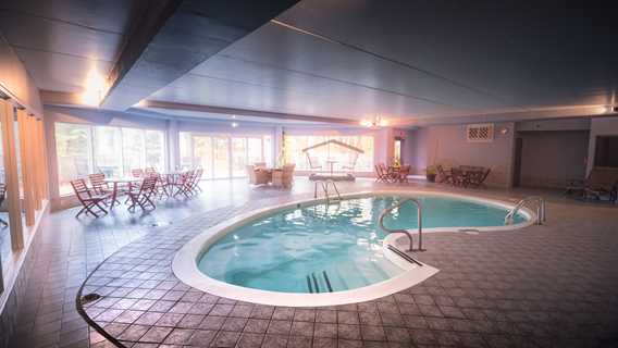Indoor pool at Montagne Coupée