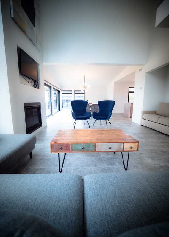 Living room of the cottages of La Montagne Coupée