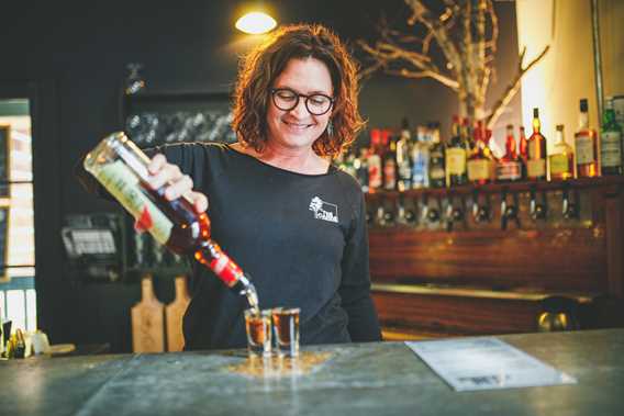 Waitress at Microbrasserie Trécarré