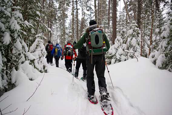 Snowshoeing at Lac Coutu