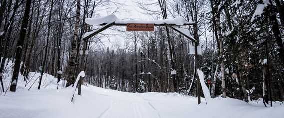 Hiking trails in winter at Les Sentiers Brandon