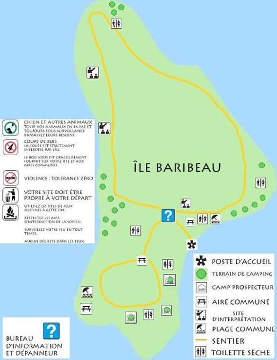 Carte de l'île avec site.