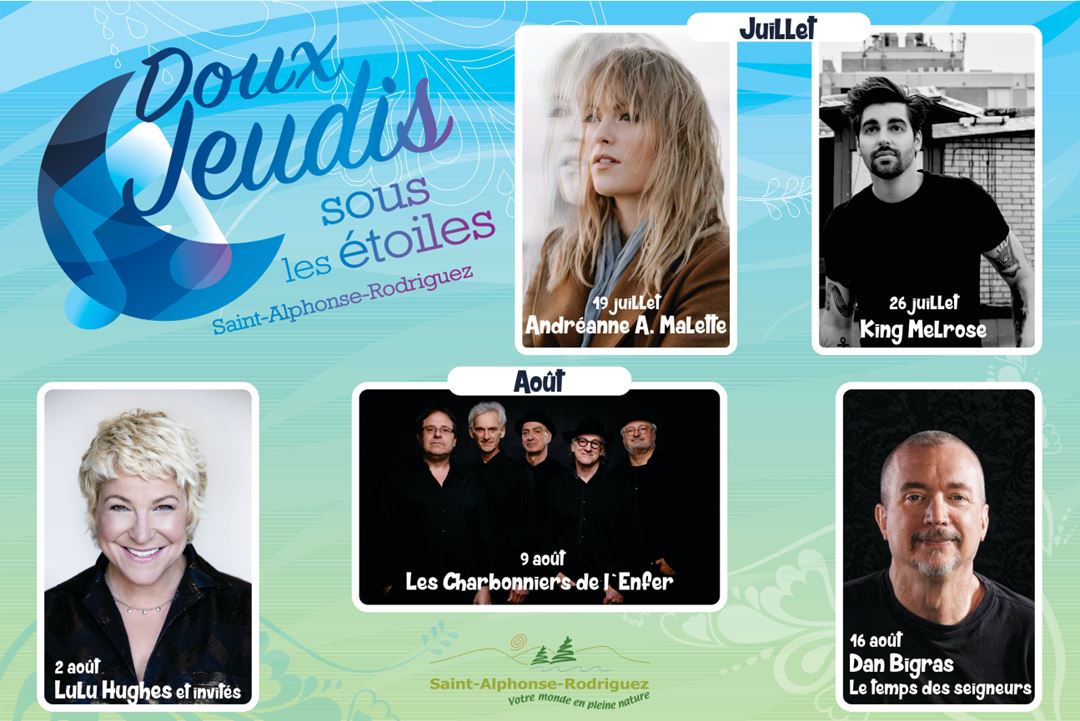 Affiche Doux jeudis sous les étoiles à Saint-Alphonse-Rodriguez