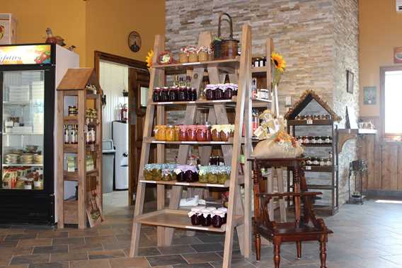 Inside the shop of Ferme Marc Leblanc