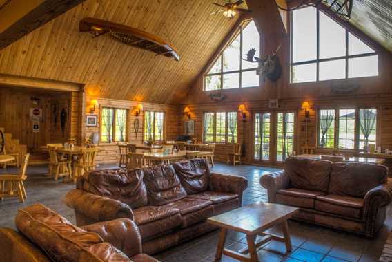 Living room at the inn at Camp Taureau