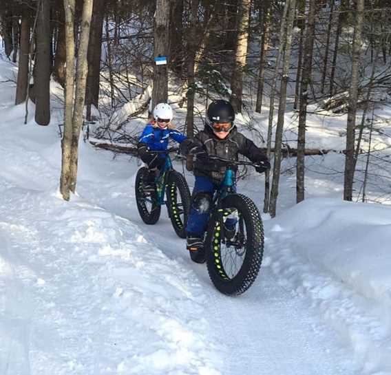 Fat bike in winter à la Tournée des Cantons de Rawdon