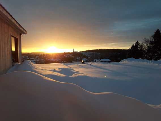 Paysage hivernal à la Cabane à sucre Côte-à-Joly
