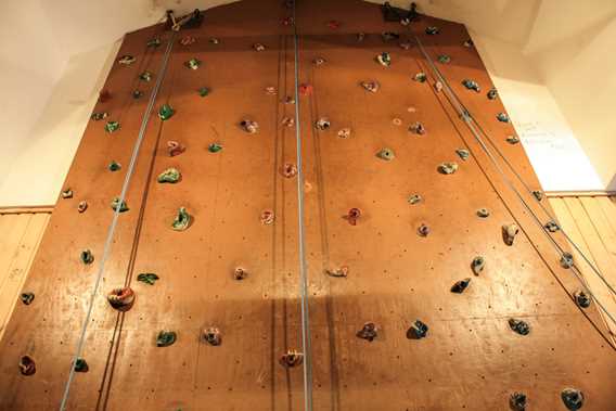 Indoor climbing wall at Plein Air Lanaudia vacations centre