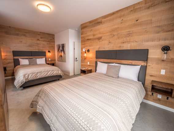 Chambre avec deux lits des Chalets au Lac Taureau