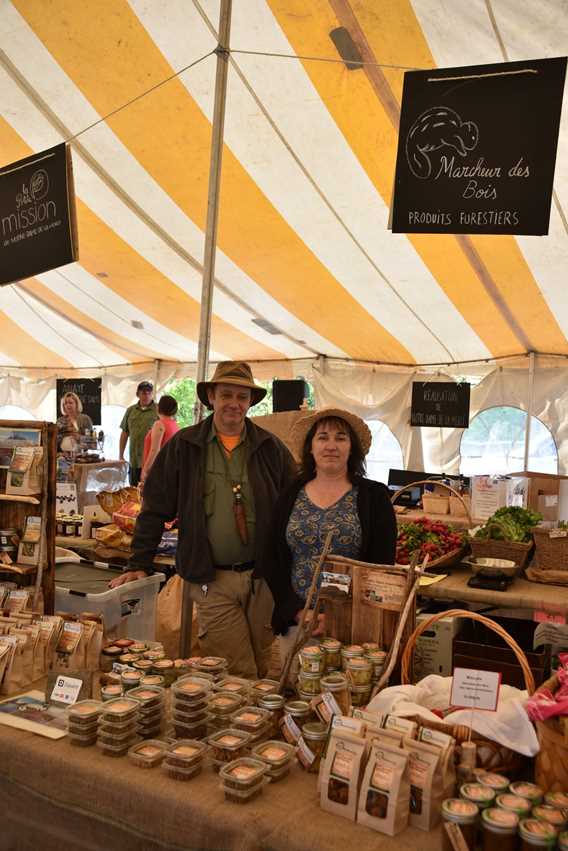 Exhibitors at the authentic public market of Notre-Dame-de-la-Merci