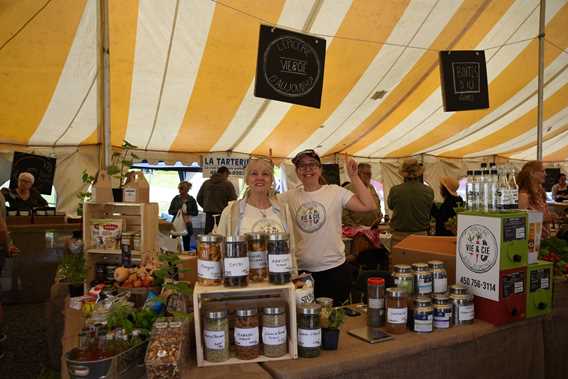 Exhibitors at the authentic public market of Notre-Dame-de-la-Merci