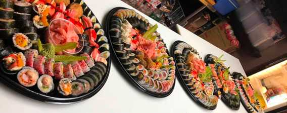 Sushi trays Miyoko Fusion Sushi Bar