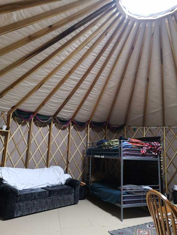 Indoor of the yurt at Sow