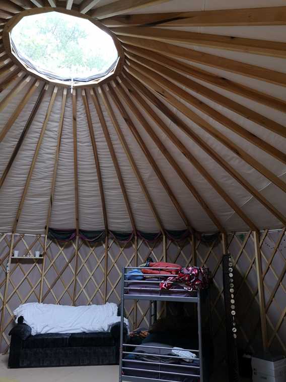 Indoor of the yurt at Sow