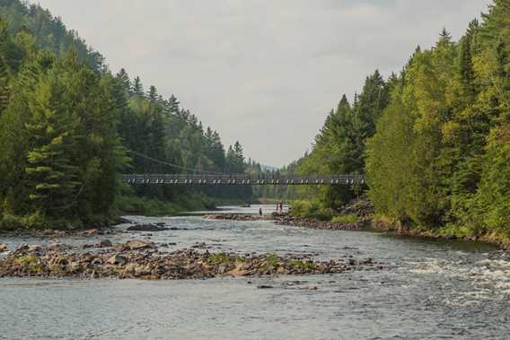 Pont suspendu parc régional de la forêt Ouareau