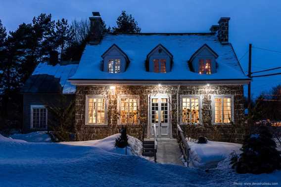 Façade arrière de la Maison Antoine-Lacombe en hiver