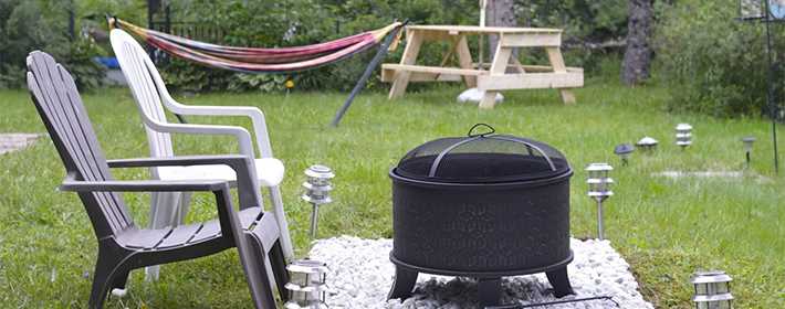Camp fire at Chalet Oasis de paix