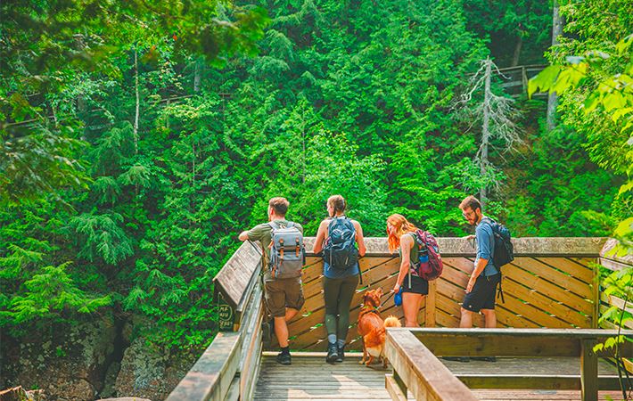 4 friends at the Parc National des Chutes Monte-a-Peine