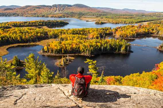 A man on top of Mont-Sourire trail