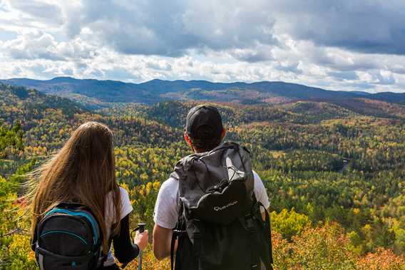 A couple at the top of the Park Regional de la Forêt Ouareau