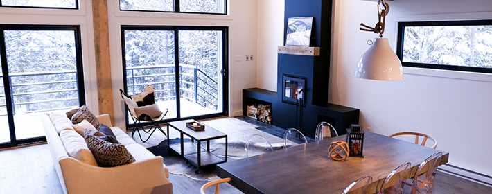 L'intérieur d'un chalet dans Lanaudière