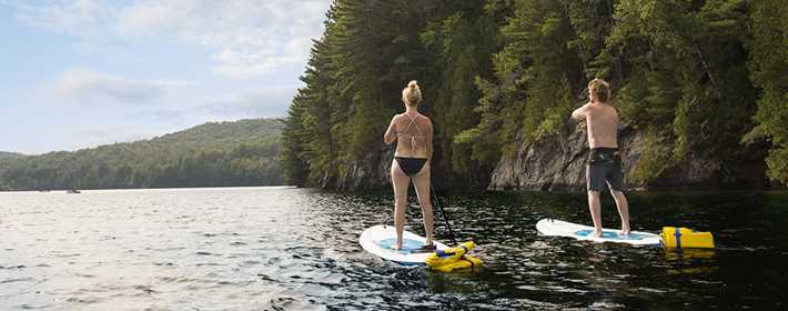 Paddle board at Chalets Lanaudière