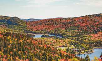 Mountains in fall in Lanaudière