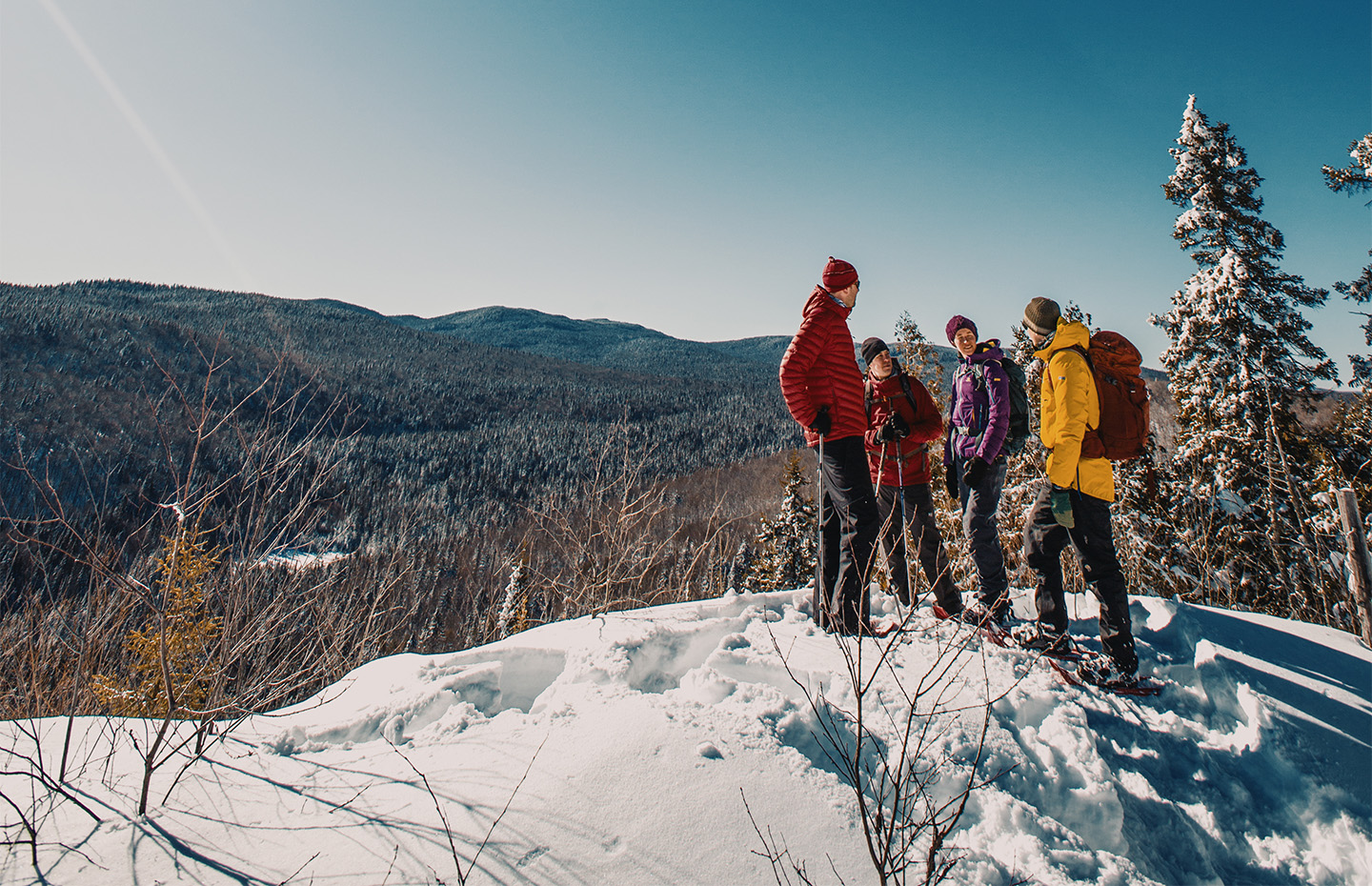 Snowshoeing group at Mont-Tremblant National Park